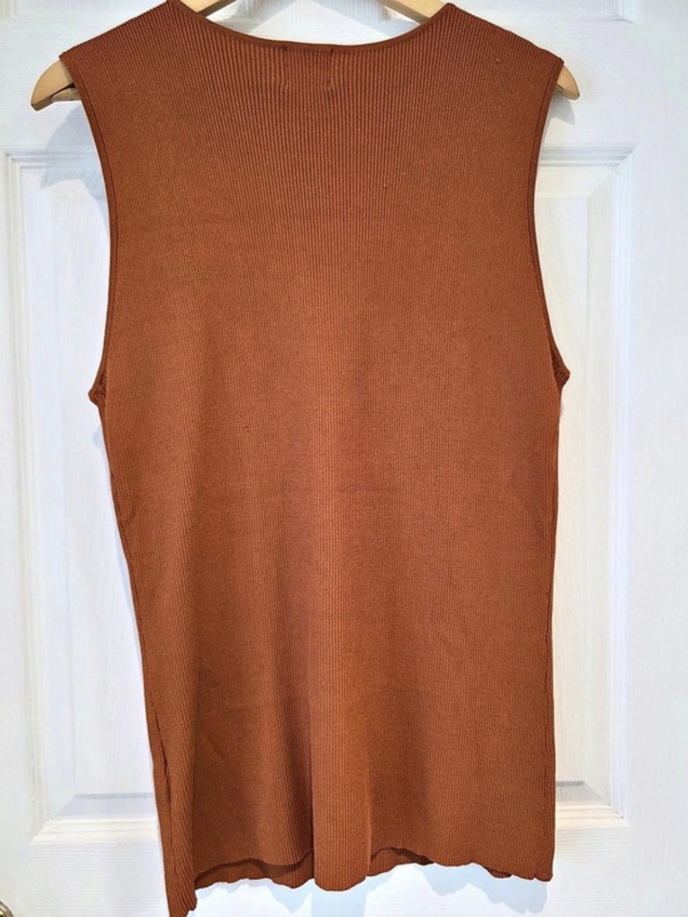 Ruby Rd. Woman Beaded Tank Top Rust Orange Ribbed Sleeveless Plus 2X - Picture 8 of 11
